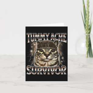 Carte Chat mignon survivant d'un mal de ventre