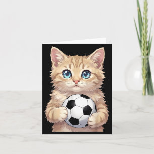Carte Chat Mignon Tenant Un Ballon De Football Adorable