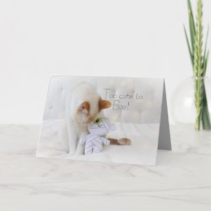 Carte Chat Mignon Trop Mignon Pour Boo! Halloween