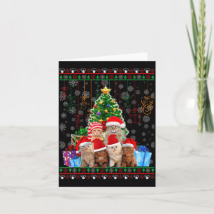 Carte Chat Noël Drôle Moche Femmes Hommes Cadeau Joyeux 