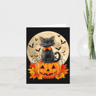 Carte Chat Noir Arc Citrouille Halloween Automne Hommes