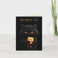 Chat noir Bonne fête des Mères