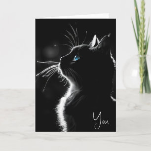 Carte Chat noir brillant Merci