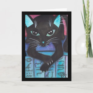 Carte Chat noir de filasse égyptienne