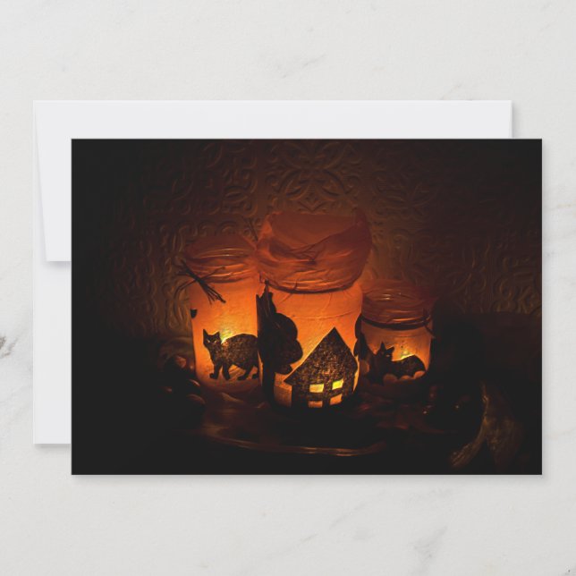Carte Chat noir d'Halloween (Devant)