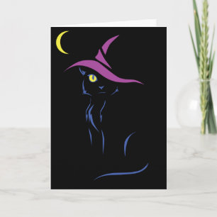 Carte Chat noir d'Halloween