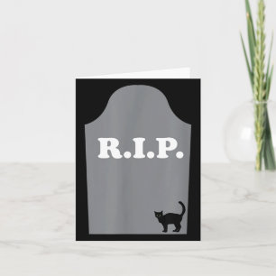 Carte Chat noir d'Halloween de tombe déchirée