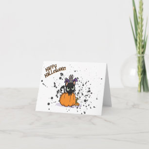 Carte Chat noir d'Halloween Happy Halloween