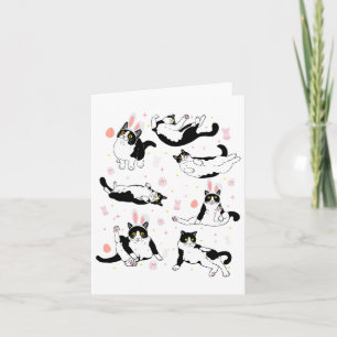 Carte Chat noir drôle Oeuf de Pâques Joyeux Bunny de Pâq