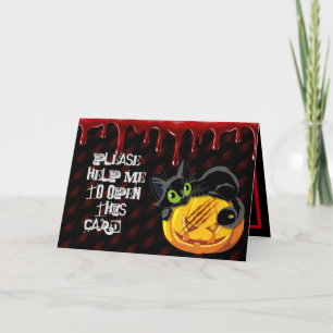 Carte Chat noir éffrayant