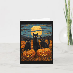 Carte Chat noir Halloween Amoureux de les chats Starry N
