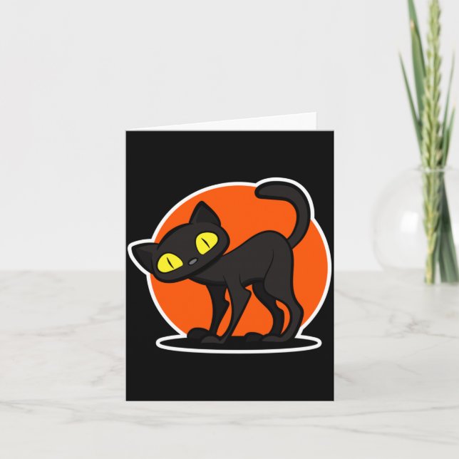 Carte Chat noir Halloween pour amateur de chats - Hallow (Devant)