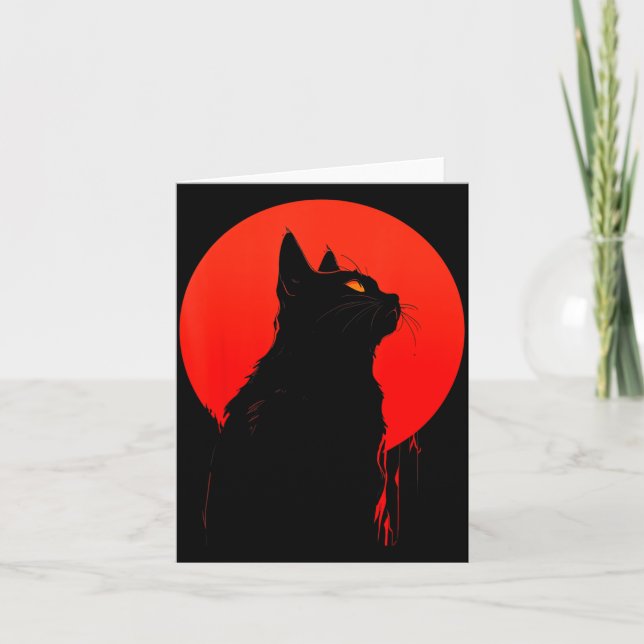 Carte Chat noir Halloween _ Y Saison effrayante Kitty Go (Devant)