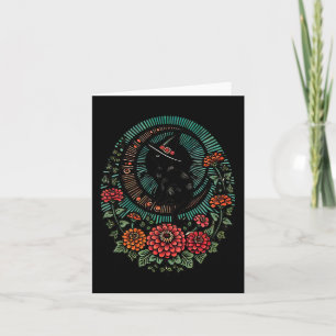 Carte Chat Noir Lune Sorcière Illustration Chats Noirs L