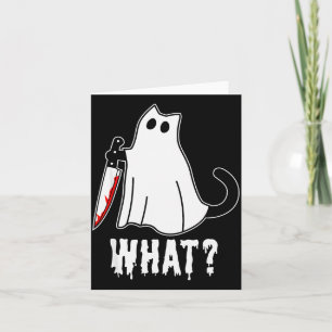 Carte Chat Noir Meurtrier Drôle Avec Couteau Ha
