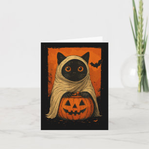Carte Chat noir Vintage drôle Halloween Citrouille Éffra
