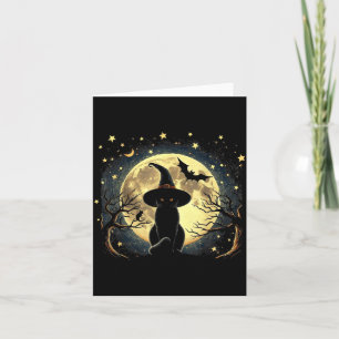 Carte Chat noir vintage effrayant Halloween Van Gogh Sta