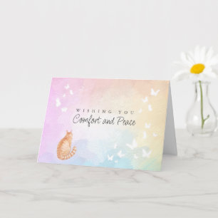 Carte Chat orange tabby du Pont Arc-en-ciel Sympathie po