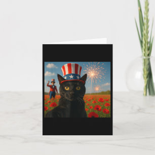 Carte Chat Parler Un Selfie Feu 4 juillet Patrioti