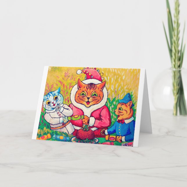 Carte Chat Père Noël, Louis Wain (Devant)