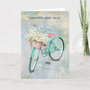 Carte Chat persan dans le panier de marguerite pensant à