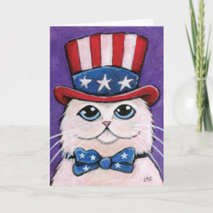 Carte Chat persian Happy 4th of July