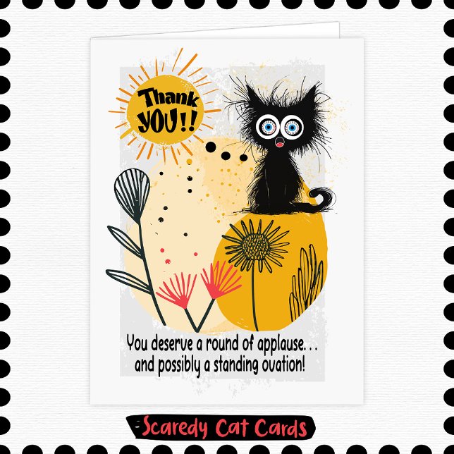 Carte Chat Peureux Merci (Créateur téléchargé)