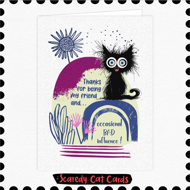 Carte Chat Peureux "Mon Ami" (Créateur téléchargé)