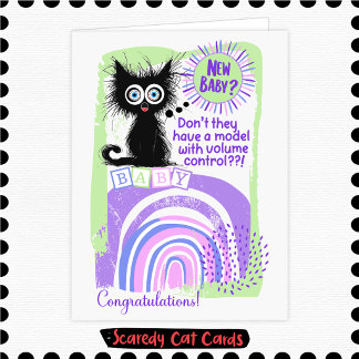Carte Chat Peureux Nouveau Bébé