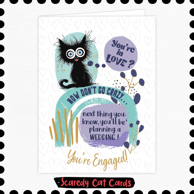 Carte Chat Peureux "Vous êtes fiancé" (Créateur téléchargé)