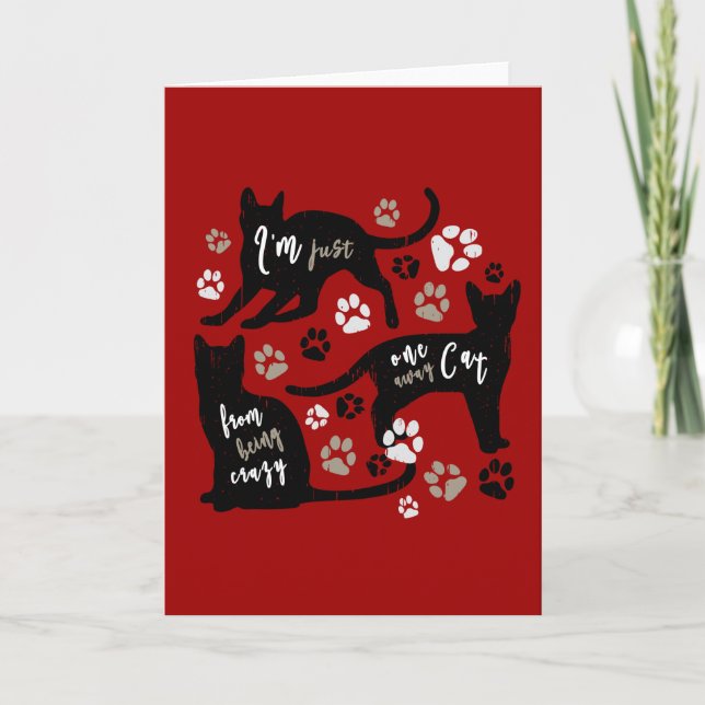 Carte Chat Propriétaire Cadeau Funny Kitty Paw Lover Art (Devant)