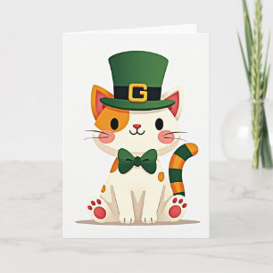 Carte Chat Queue Rayée St Patrick
