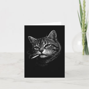Carte Chat qui fume drôle chat maman chat papa