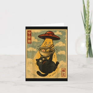 Carte Chat Ramen Drôle Anime Japonais Ovni Hommes Femmes