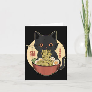 Carte Chat Ramen Drôle Tee - shirt Graphique Japonais Ka