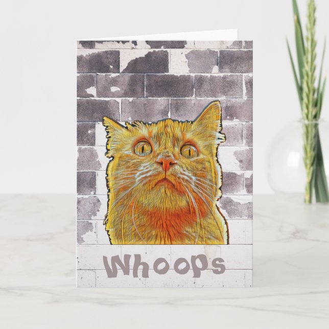 Carte Chat rouge en difficulté. (Devant)