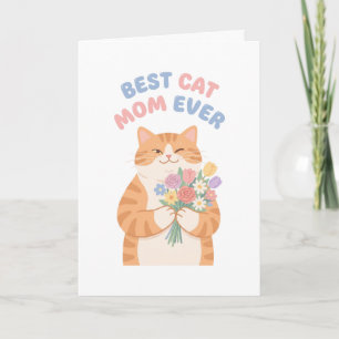 Carte Chat roux tigré clignant le jour de la fête des mè