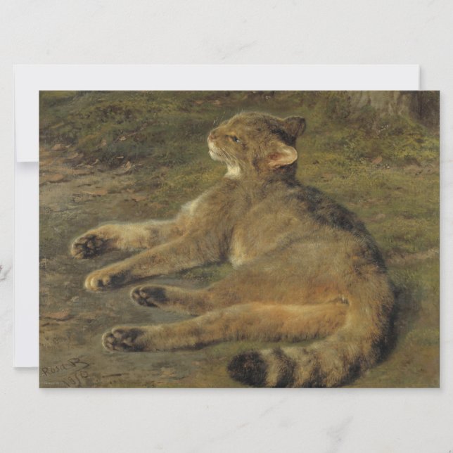 Carte Chat sauvage (par Rosa Bonheur) (Devant)