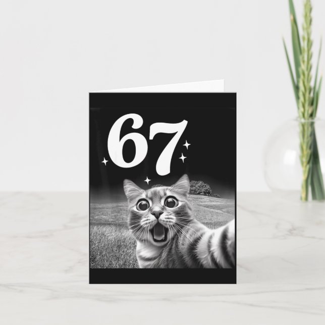 Carte Chat selfie avec 67 mème chats drôles graphique po (Devant)