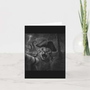 Carte Chat selfie avec kraken pieuvre mème drôle hommes 