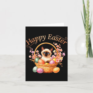 Carte Chat siamois Joyeuses Pâques Mignon Chat siamois M