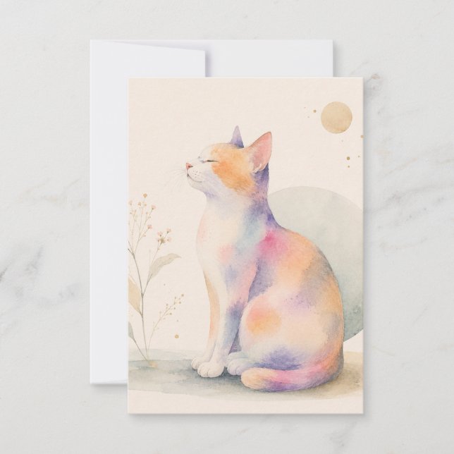 Carte Chat silencieux au clair de lune – salutation de c (Devant)