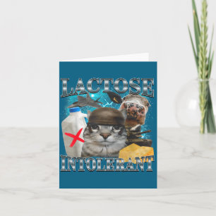 Carte Chat Silly Intolérant au Lactose Citation Drôle Mè