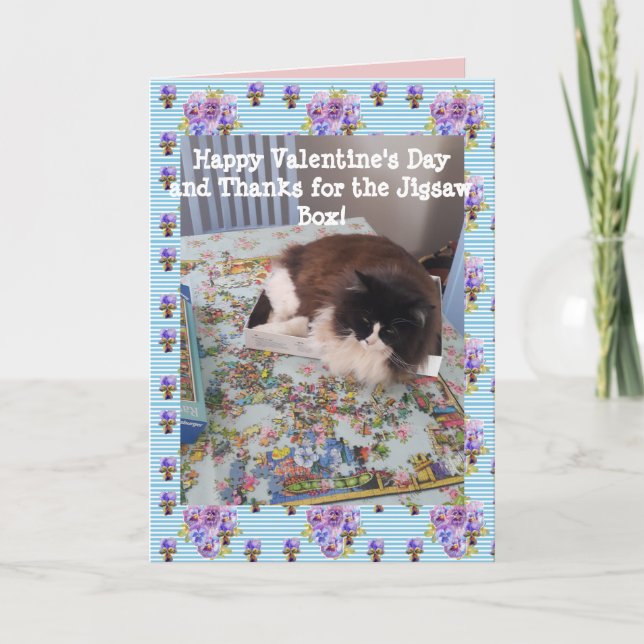 Carte Chat smoking drôle Puzzle Chats Saint-Valentin (Devant)