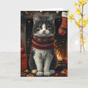 Carte Chat Smoking En Costume De Soirée Avec Des Cadeaux