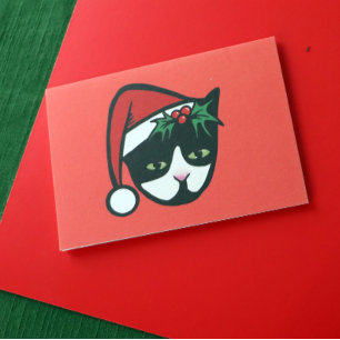 Carte Chat Smoking Merry Noël
