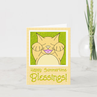 Carte Chat Souriant Heureux En Été Penser De Vous