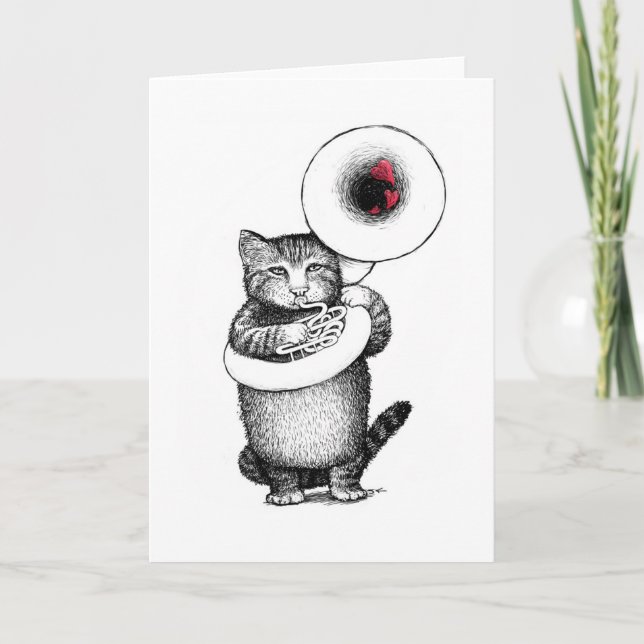Carte Chat Sousaphone (Devant)