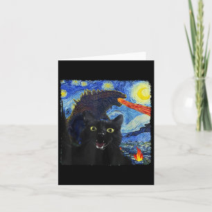 Carte Chat Starry Nuit Van Gogh Chat Pour Amoureux des c