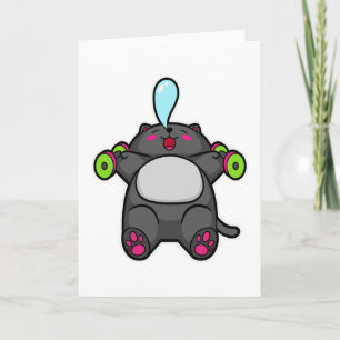 Carte Chat sur la poitrine entraînement avec Haltères